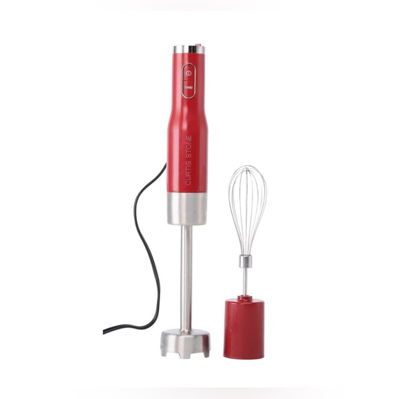 NIB Curtis Stone Blitz Stick Immersion Hand Blender with Whisk in Red - Picture 1 of 5